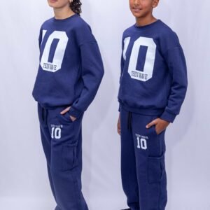 premium wide leg joggers with elastic & adjustable stopper navy