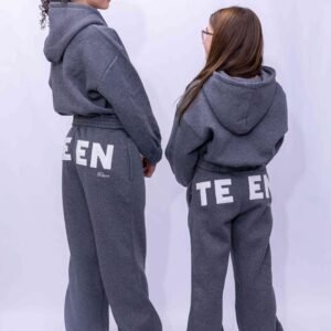 full zip hoodie for teens & tweens – grey
