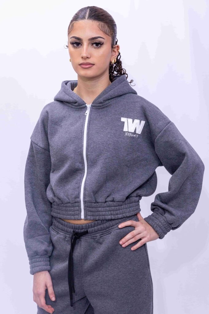 full zip hoodie for teens & tweens – grey