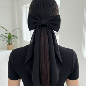 Large Satin Coquette Bow Clip