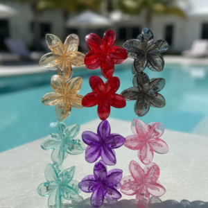plumeria flower hair claw clip – set of 2