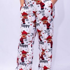 wide leg joggers – festive all over holiday print