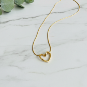 elegant heart pendant necklace – high end stainless steel